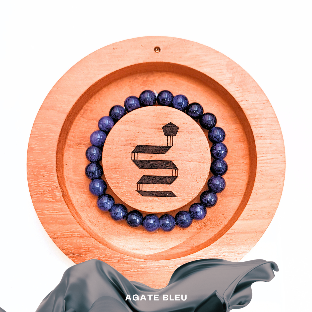 Bracelet en agate bleue