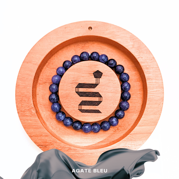 Bracelet en agate bleue