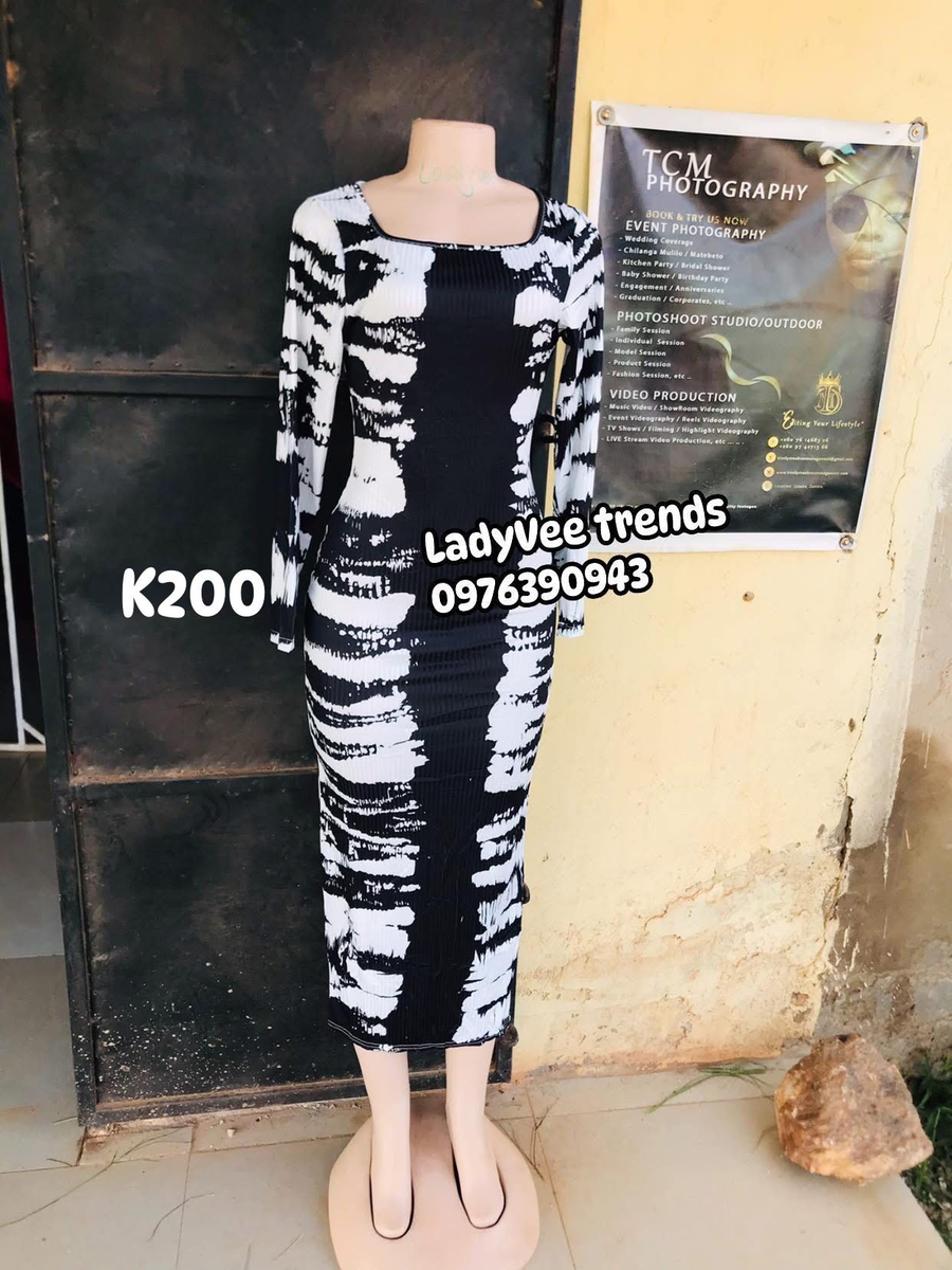 Dress black white