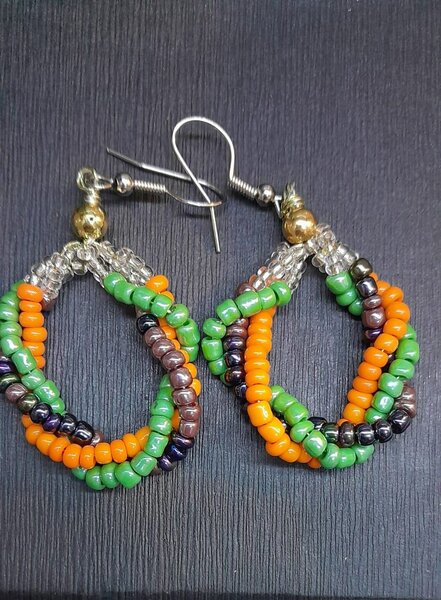 Boucles d'oreilles perles colorées