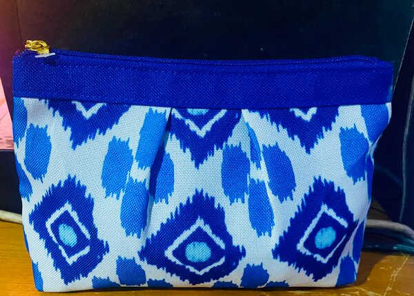 Pochette Tissu Bleu Ikat