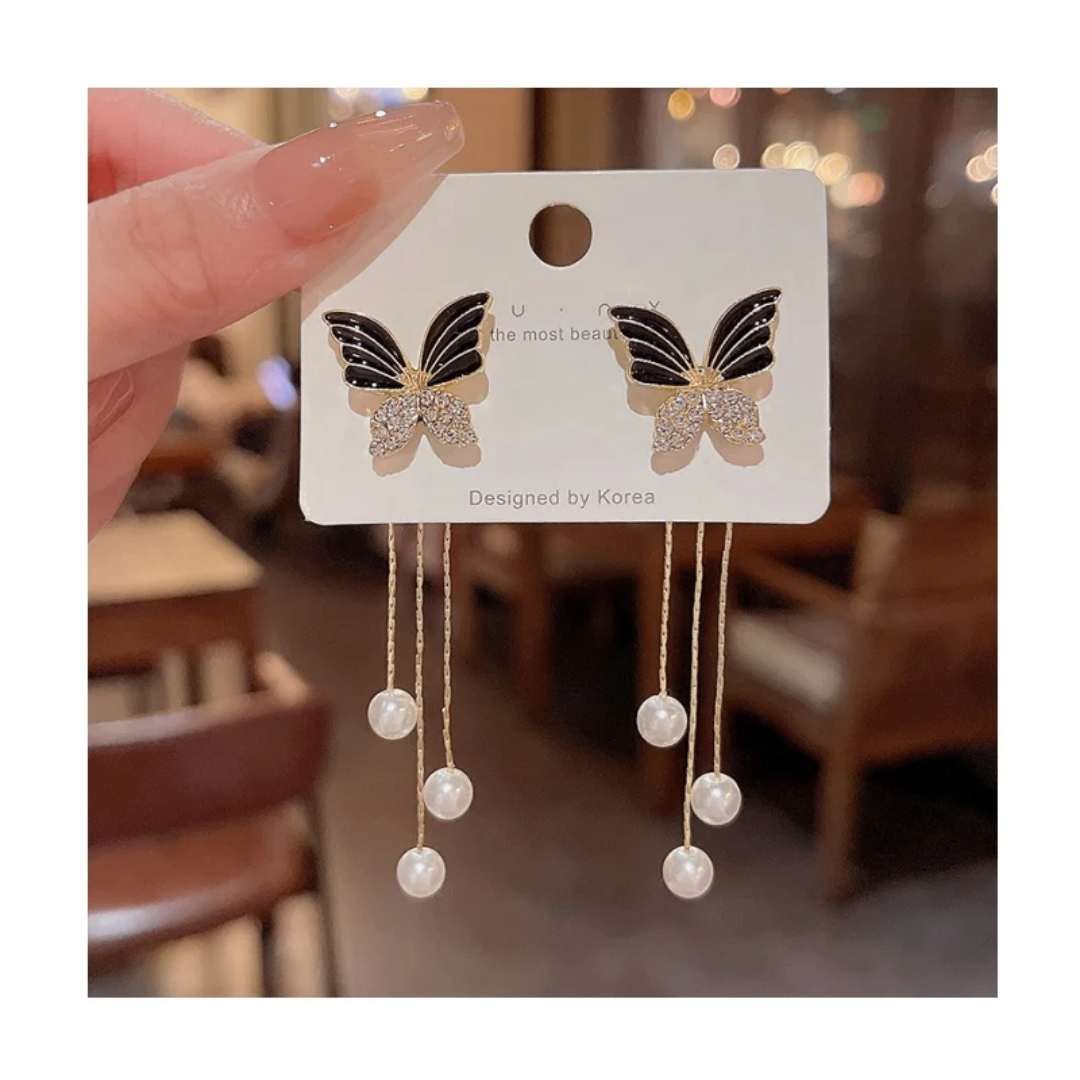 Boucles Papillon Perles Élégantes