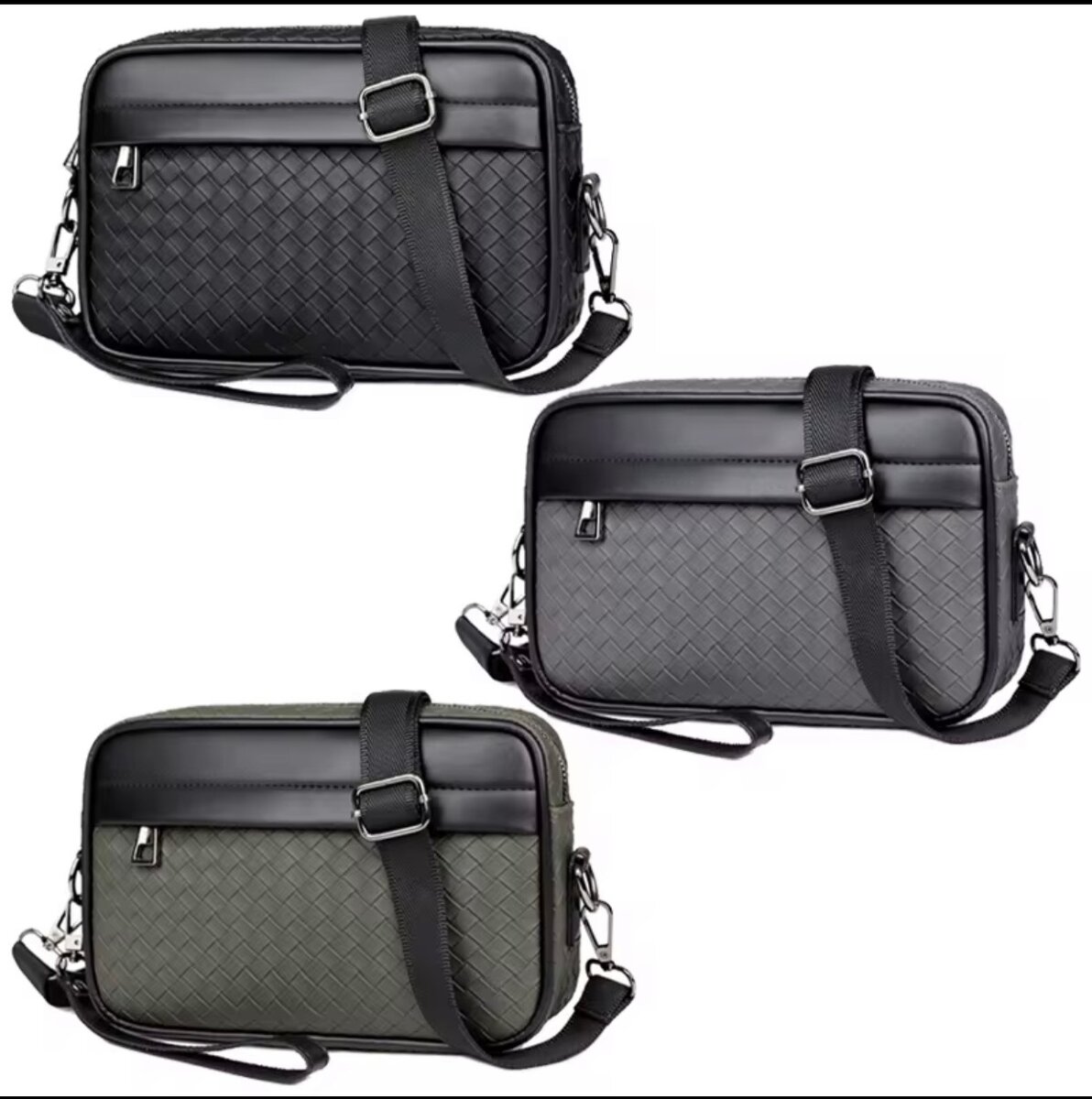 Sac bandoulière tissé homme