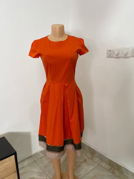 Corporate Chic: Orange Office Dress (Size 8/10)