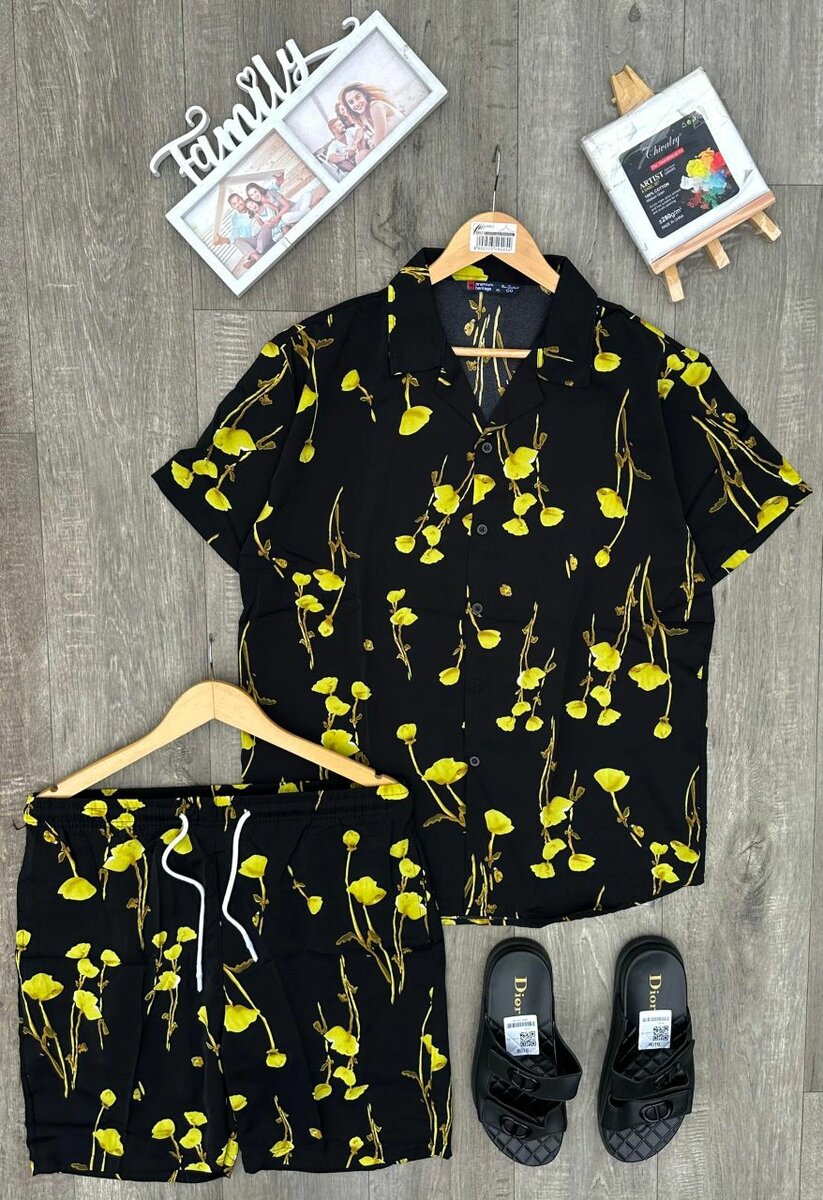 Ensemble chemise et short à motif floral
