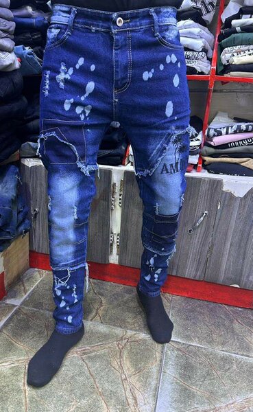 Jean homme à motifs tendance