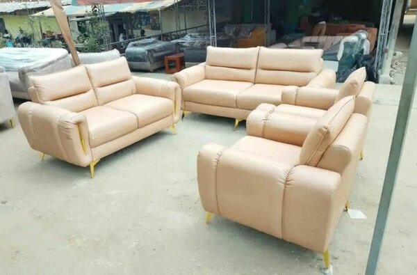 Set de Canapés en Cuir Beige