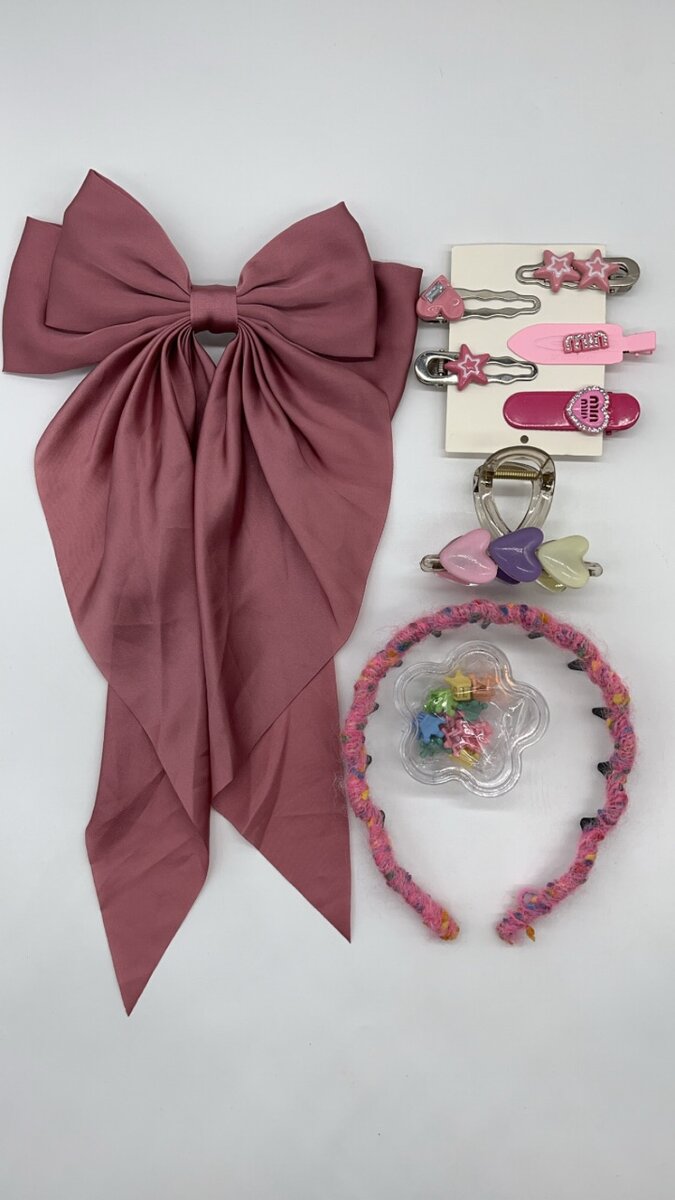 Pink combo hair clips