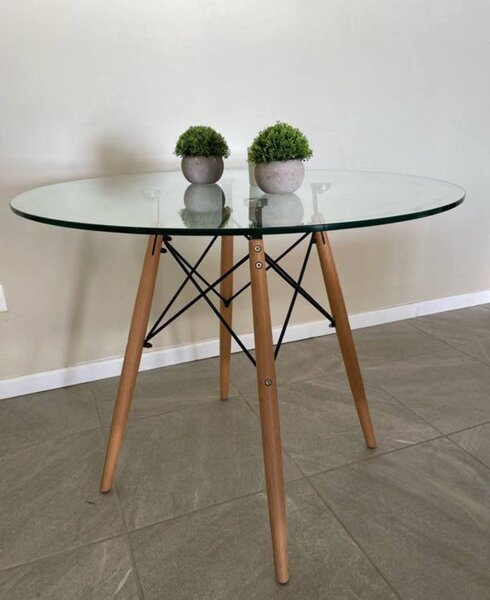 Table ronde en verre moderne