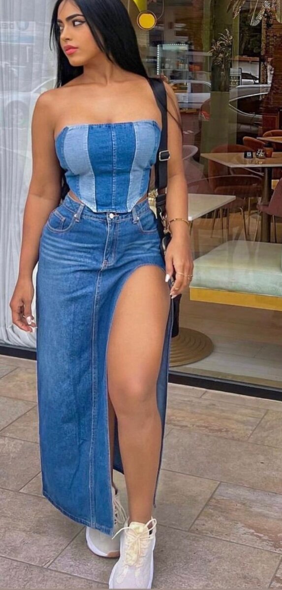 Ladies jeans skirts available