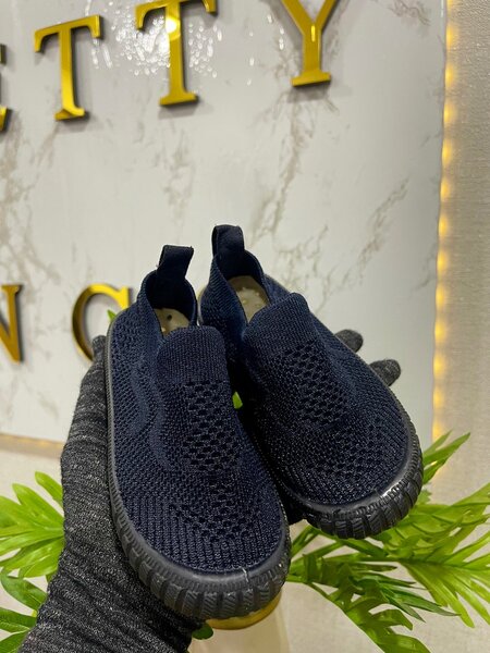 Navy blue sneakers