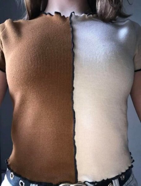 T-shirt bicolore tendance