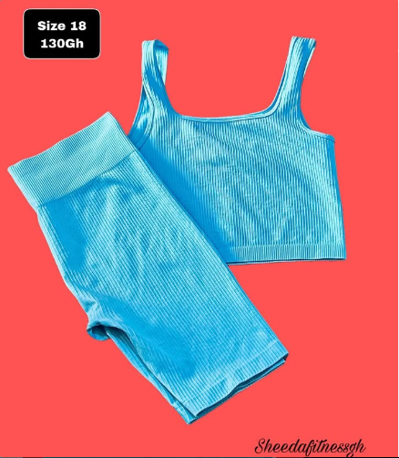 top and shorts blue