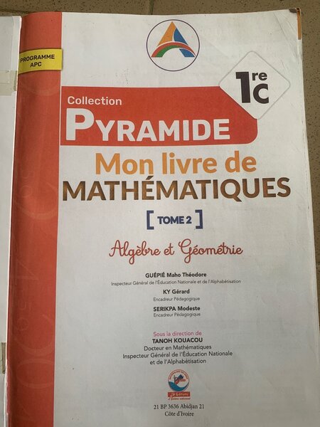 Livre Mathématiques Algèbre Géométrie