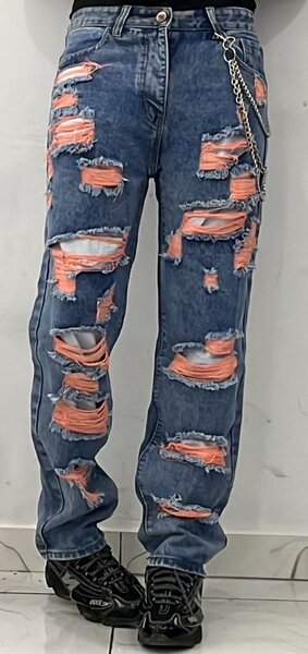 Jeans déchirés trendy unisexe