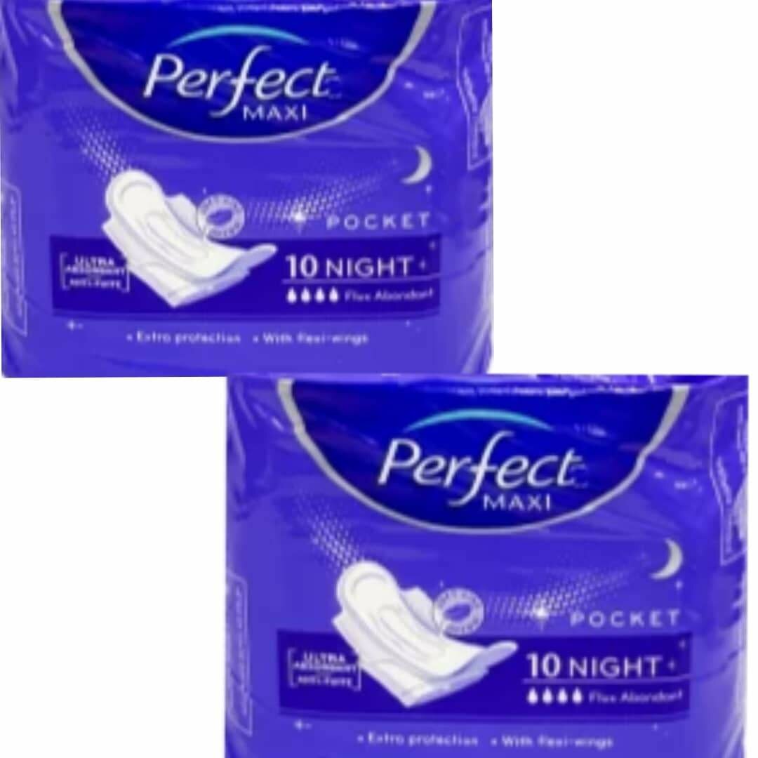 Deux lots de Serviettes hygiéniques Perfect Maxi 10 pièces
