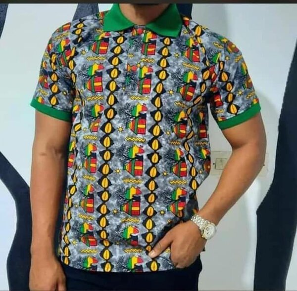 Polo homme imprimé africain