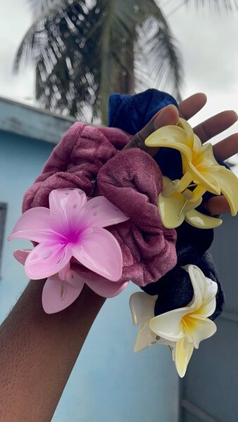 1 Pince en fleur+ 1 chouchou