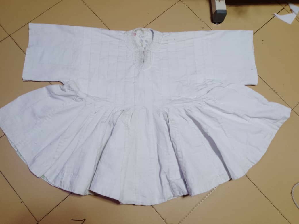 White Long/Short-Sleeve Smock