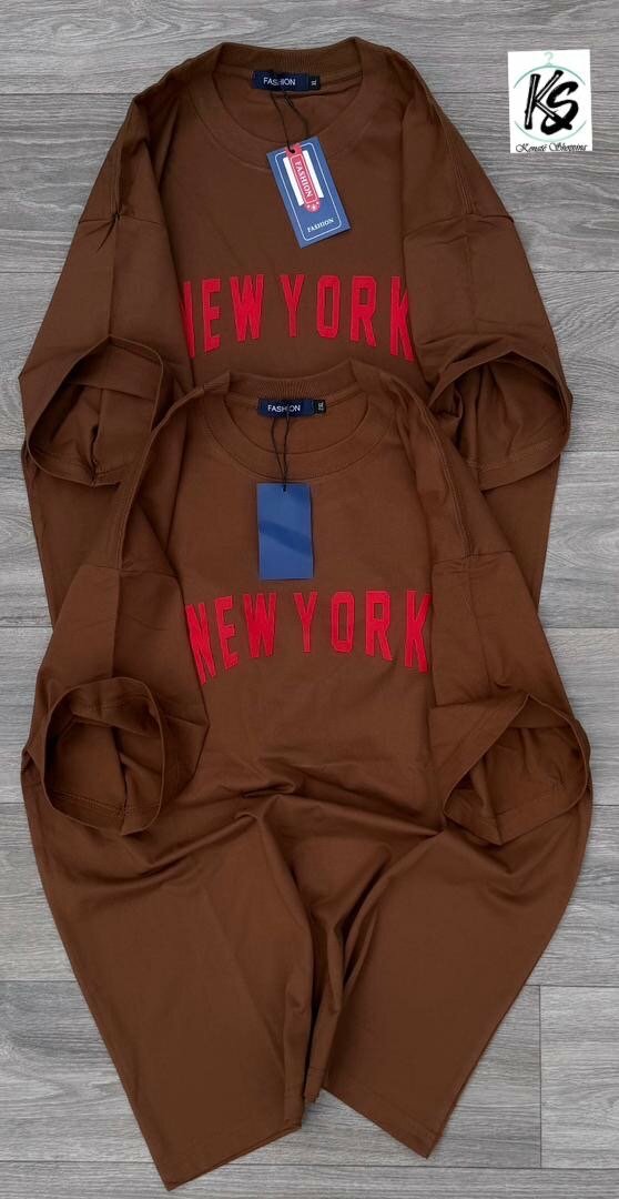 T-shirts marrons "New York"