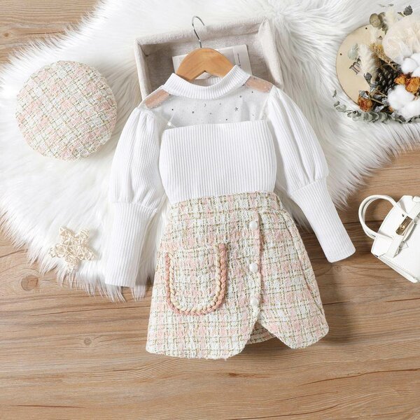 Ensemble fille élégant tweed
