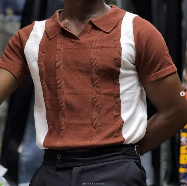 men's polo shirt brown 