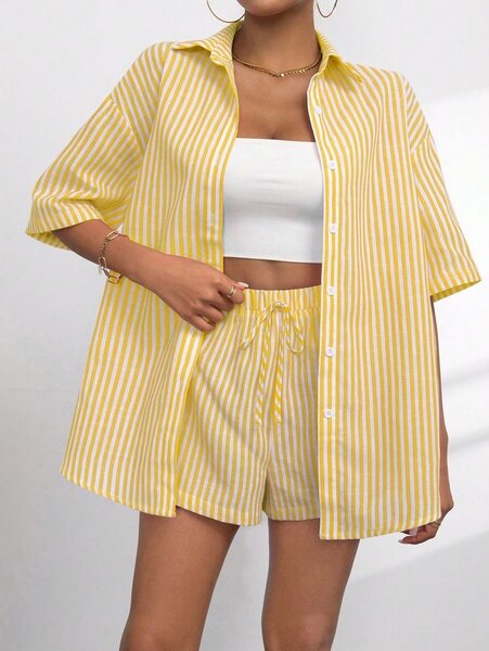 Ensemble short et chemise féminine