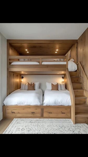 Lit superposé en bois massif
