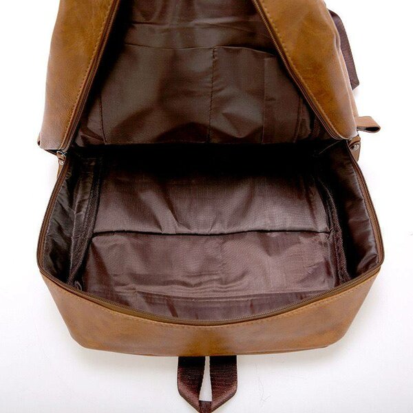 Waterproof leather laptop travel backpack school bag