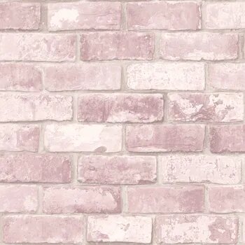 Papier Peint Design Brique Rose