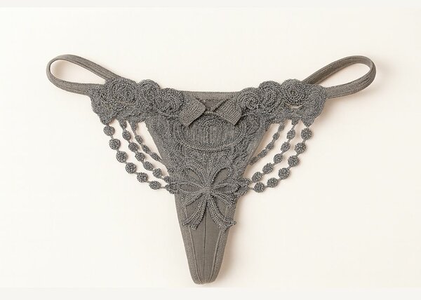 String sexy en dentelle bleue