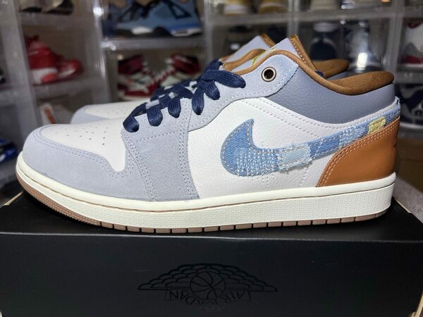 Jordan 1 low SE Repaired Denim Swoosh