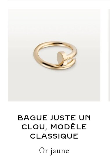 Bague clou or jaune élégante