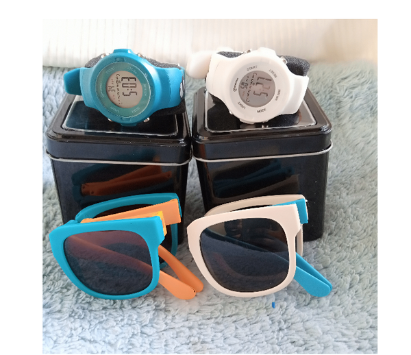 MONTRE MULTI FONCT RÉSISTANT À L'EAU 30M ET LUNETTES ENFANTS
