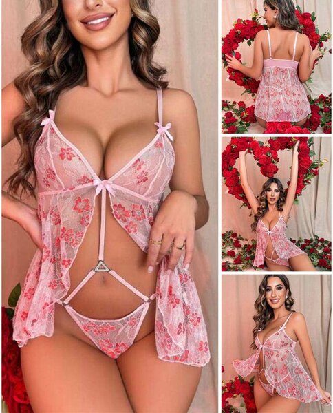 Nuisette en dentelle florale sexy