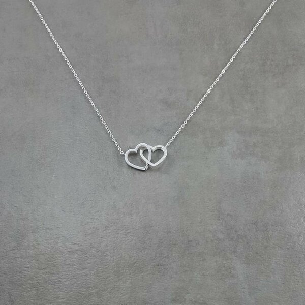 Collier Cœurs Entrelacés Argent
