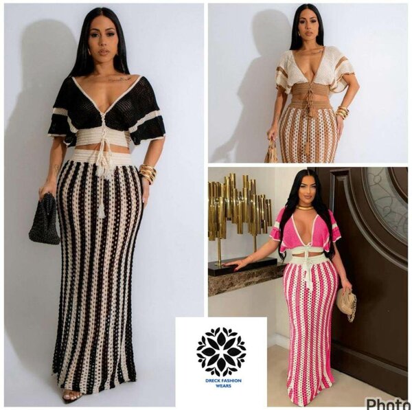 Robe longue crochet élégante