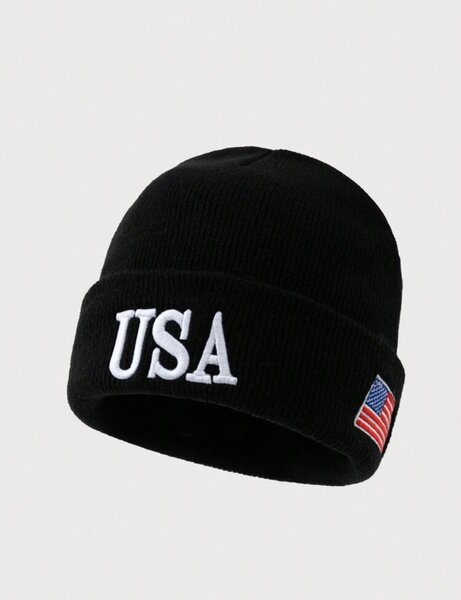 Bonnet USA noir unisexe