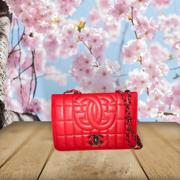 Sac à main en cuir rouge élégant