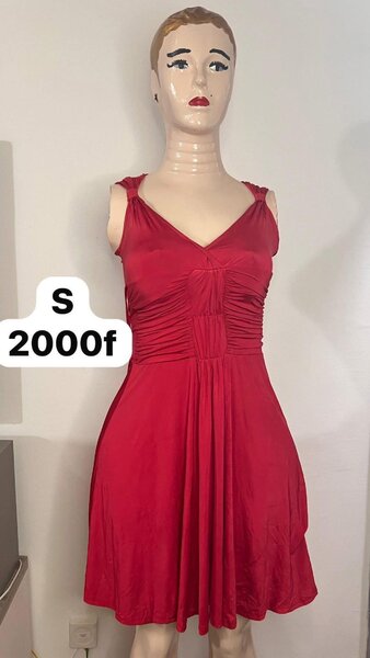 Robe Évasée Rouge Femme