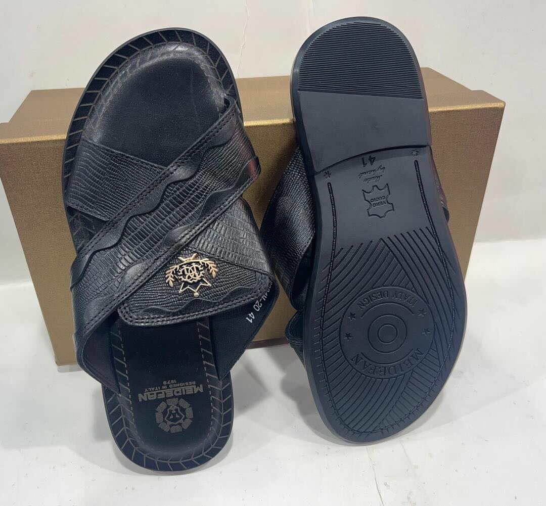 Leather slippers