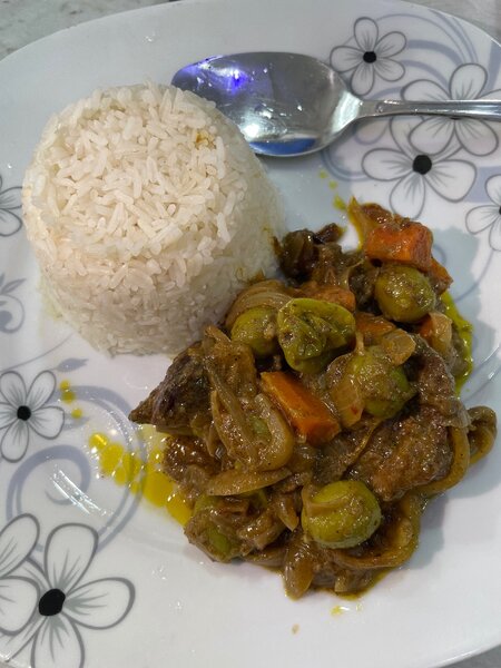 Plat de Riz et viande