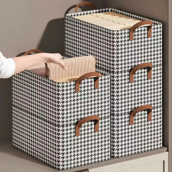 Panier de rangement pliable – Houndstooth