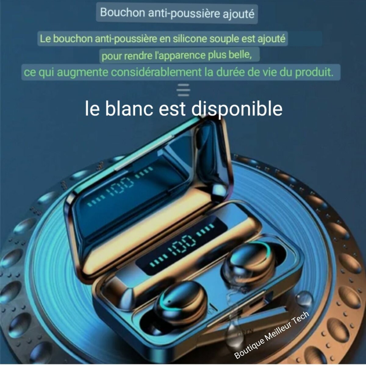 Écouteurs Bluetooth F9-5 -  Tactile - Affiche batterie