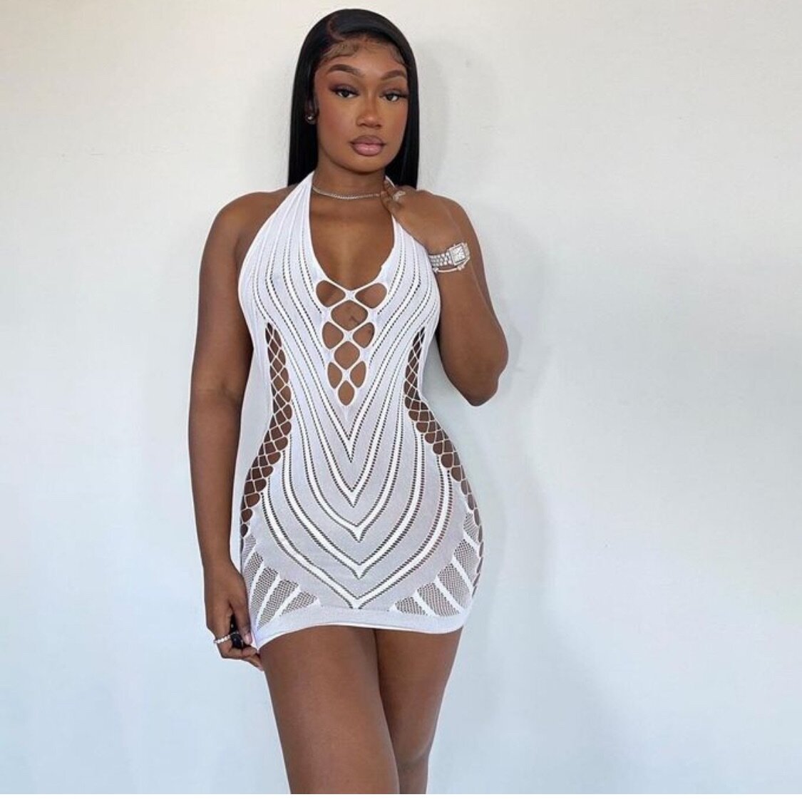 Summer Women Lace Up Halter Ho