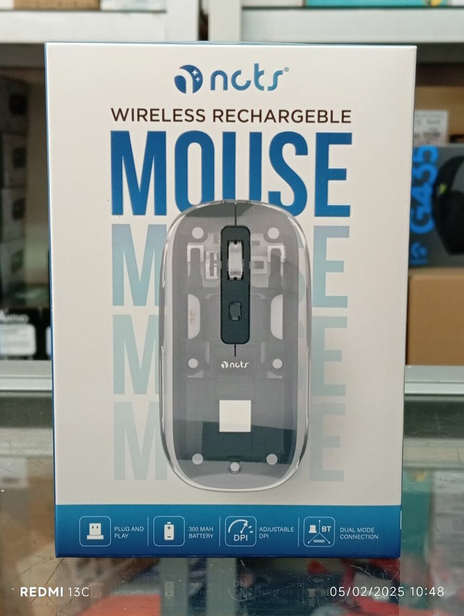 Souris transparente sans fil rechargeable