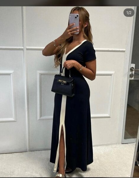 Robe longue élégante fendue