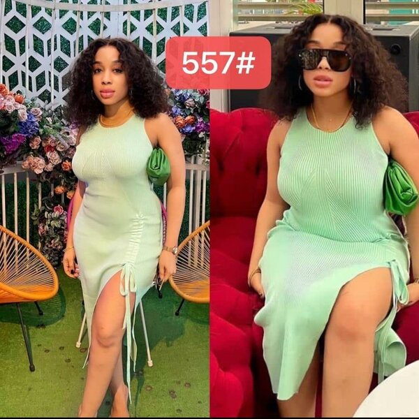 Robe en maille vert pastel tendance
