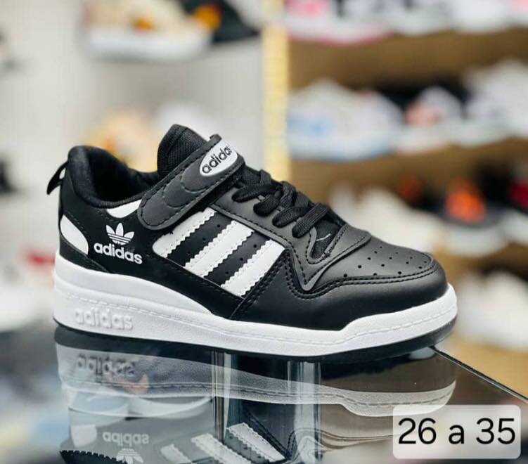 Baskets pour enfants noir et blanc adidas