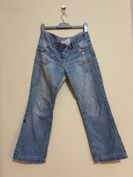 Low rise cargo bell bottoms